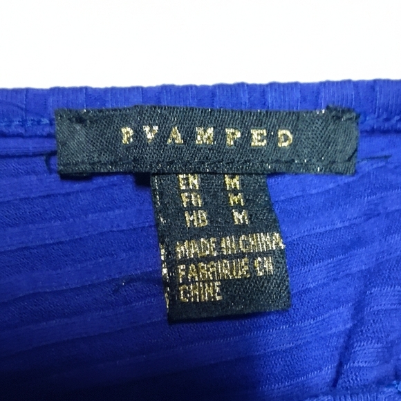 Revamped Elegant Blue Ribbed Dress - Picture 2 of 2